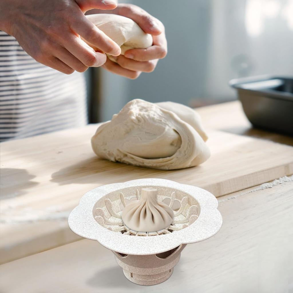 6.6'' Baozi Maker Machine,Food-Grade Material Big Dumpling Bao Bun Mold,Kid Easy To Use And Clean Momo Maker,Dumpling Crimper Maker Quick Made Pastry