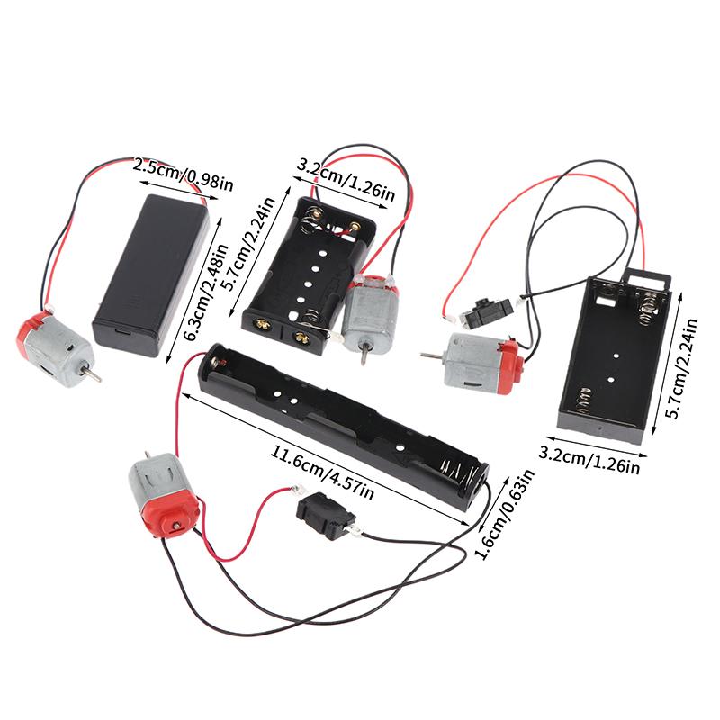 130 Motor Kit With 2X Battery Storage Case And Switch 16500 Rpm Mini Student Diy Electronic Motor Circuit Models Kit