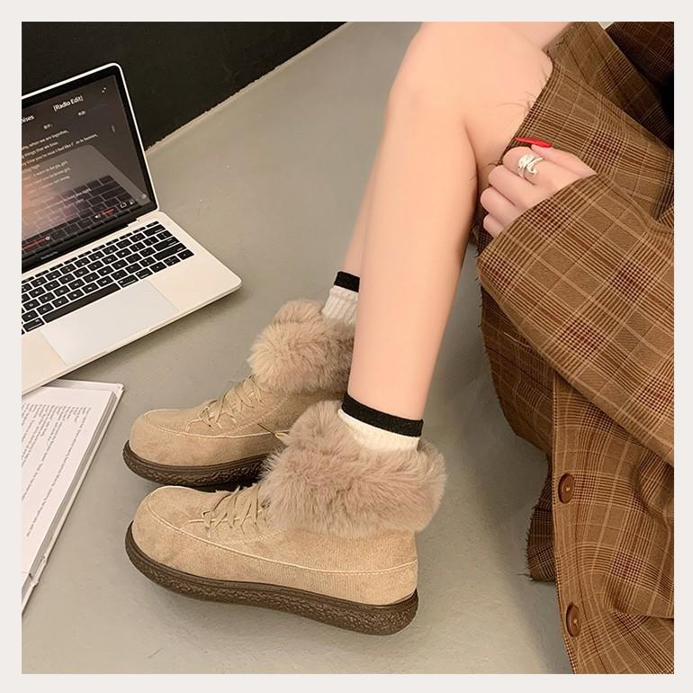 Snow boots women's 2025 winter new velvet thickened Northeast thermal cotton shoes waterproof and non-slip thick-soled snow boots