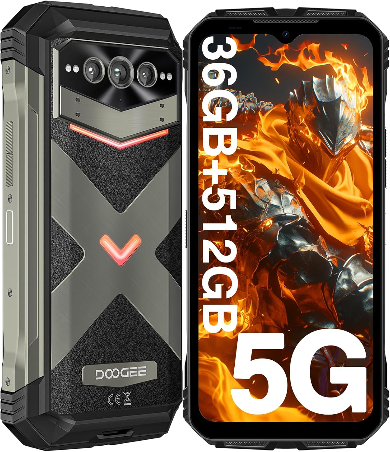 

Мобільний телефон DOOGEE V Max Plus 6,58 HD+ Дисплей, 120 Гц 36 ГБ(16+20) 512 ГБ, ШІ-камера 200 МП, Акумулятор 22000 мАг, Android 14 сірий колір