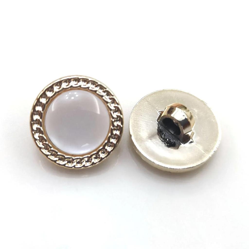 10pcs Retro Women Blazer Gold Metal Pearl Buttons For Clothes Luxury Coat Suit Fashion Handmade Decorations DIY Crafts