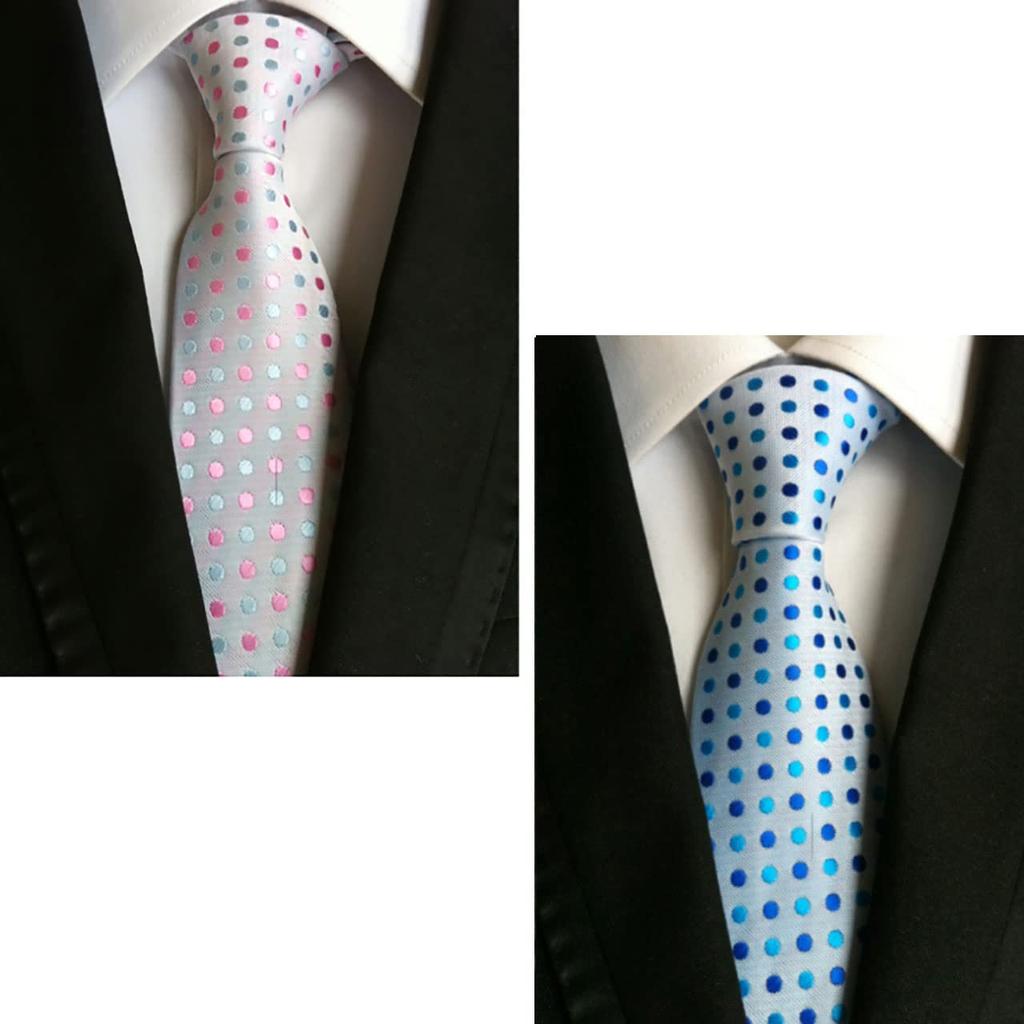 CHROME CRANE Men's Polka Dot Tie, Solid Color, Suitable for Suits, Business, Formal, and Casual Wear, NR006 (03. Black)