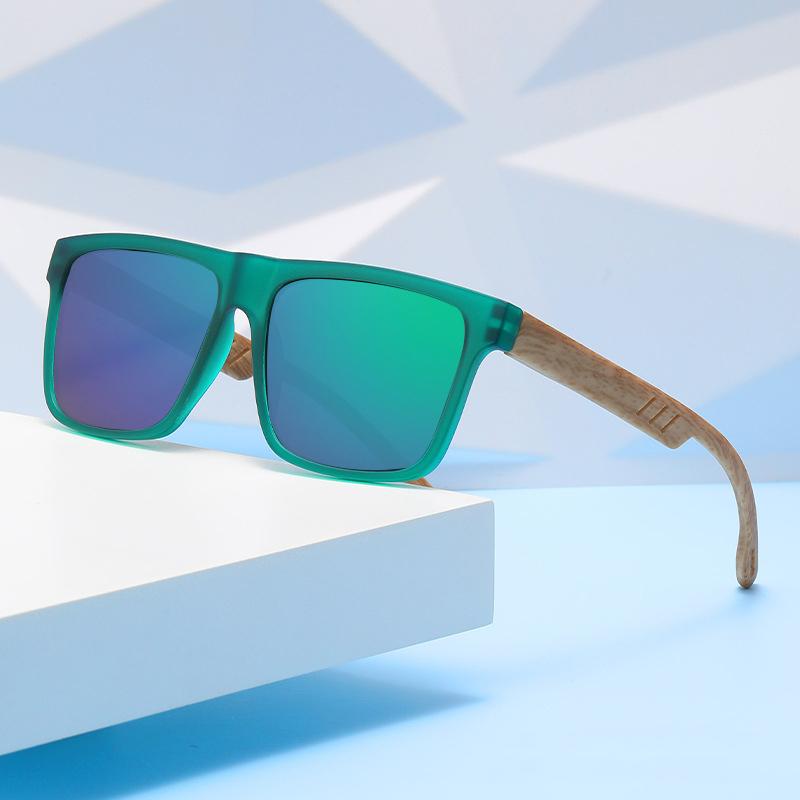 

New Classic Square Sunglasses Men Retro Uv400 Eyewear Women Imitation Wood Grain Mirror Sun Glasses