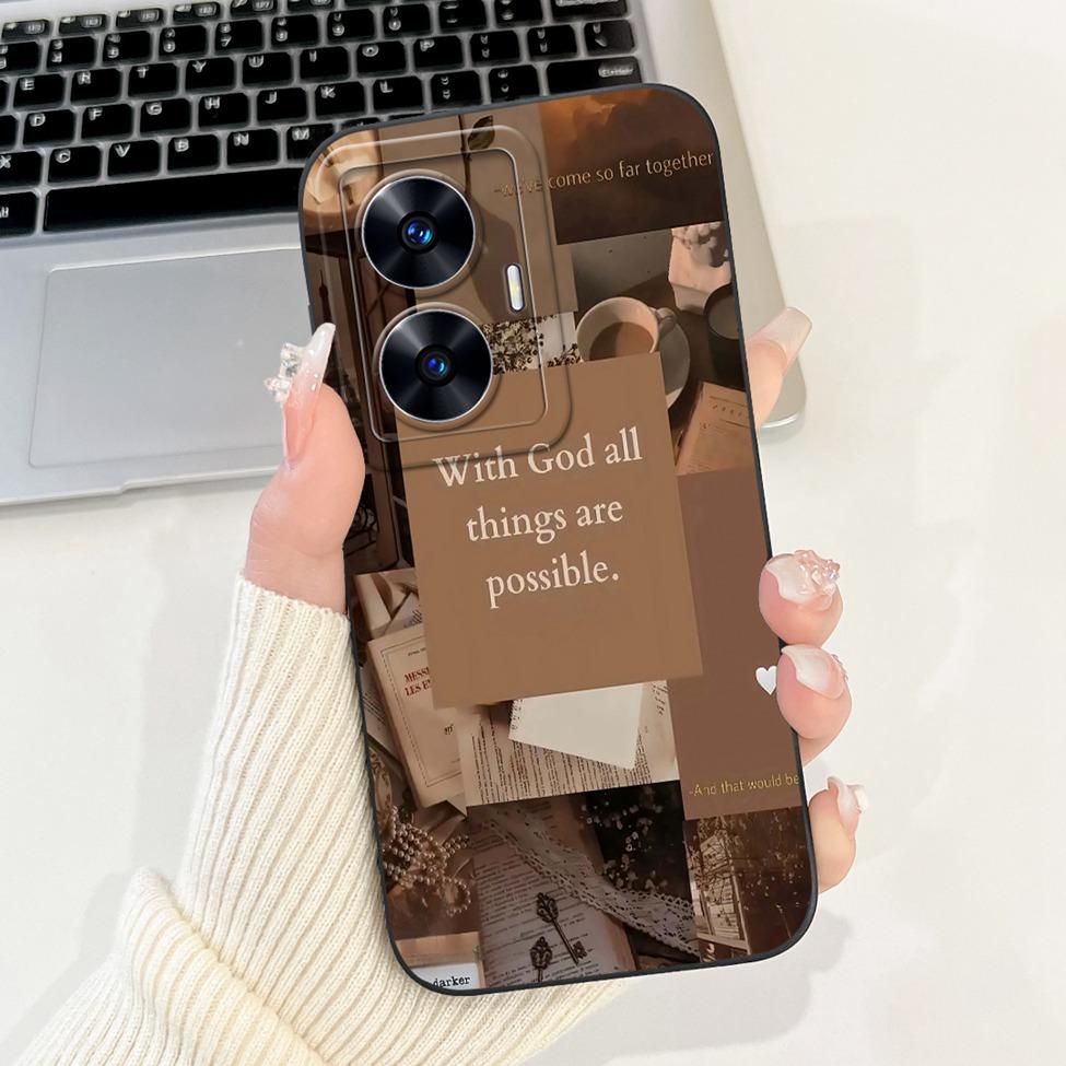 For Realme C55 Case RMX3710 Silicone Cute Cat Fashion Butterfly Flowers Love Painted Cover For Realme Narzo N55 Phone Case Funda