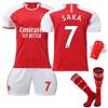 2324 Arsenal Home Red Suit No. 7 Saka 8 Odegaard 9 Jesus 11 Martinelli Football Uniform
