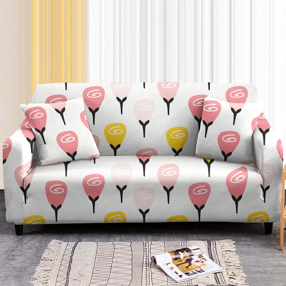 Flower Printing Stretch Sofa Cover Elastic Furniture Protector Slipcovers Couch Cover Sofa Covers For Living Room 1 /2 /3 /4 Seater