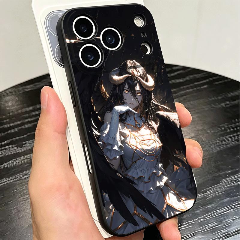 Albedo O-Overlords Anime Soft Phone Case for iPhone 16 16E 17 Air 15 Pro Max 14 Plus 13 Mini 11 12 7 Black Cover Back Shell
