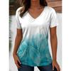 Women's Trendy T-Shirts Flower Graphics Fashion Short Sleeved V-Neck Regular Tops Daily Prints Summer Y2K Casual Tops