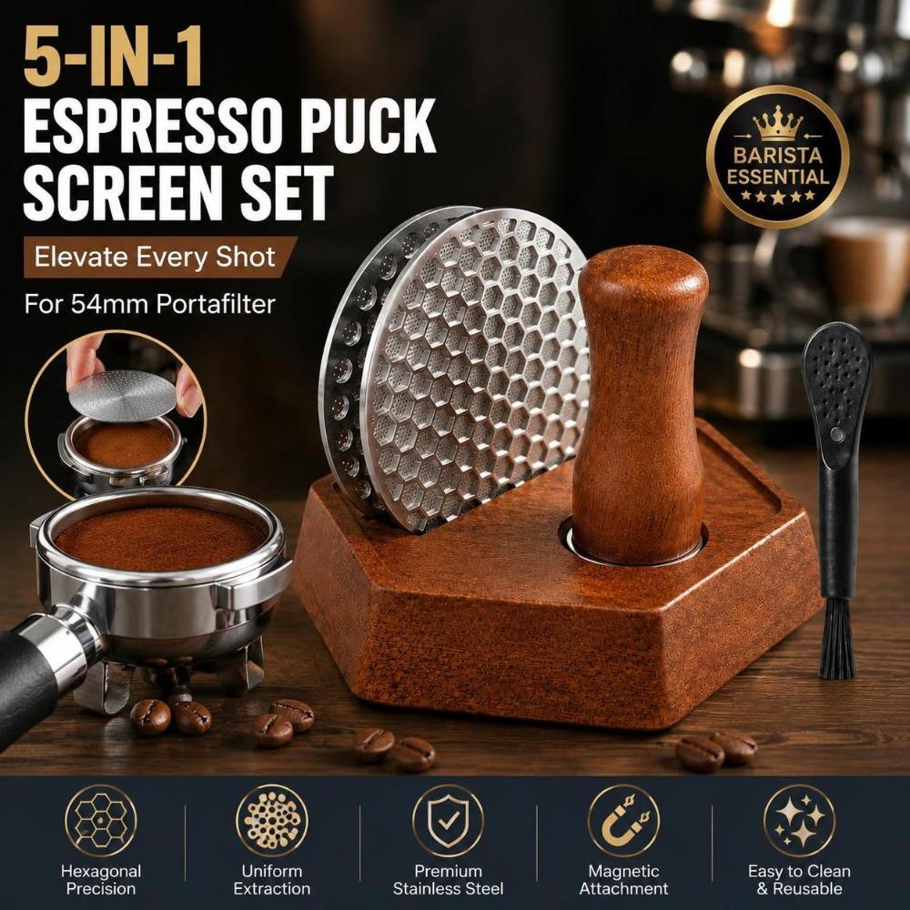 Dual Puck Screens Coffee Puck Screen Set Nylon Brush Portafilter Screen Kit Portafilter Setup