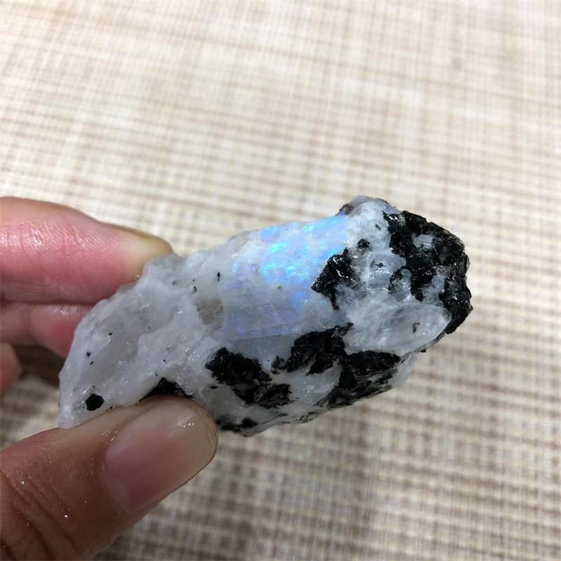 Natural White Moonstone Rough Stone Mineral Crystals Gravel Chakra Quartz Gem Decor