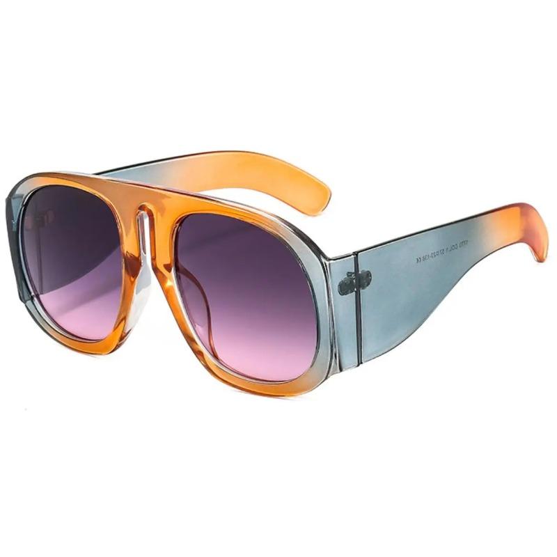 Yellow Oversized Pilot Sunglasses Women Luxury Designer Wide Square Gradient Sun Glasses Trendy Big Frame