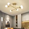 Modern Industrial Multi-Head Wrought Iron Ceiling Light for Living Room or Bedroom