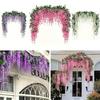 Einzelner Wisteria-Kranz 1 Streifen/15 Blüten Rankenpflanzen Streifen Für Hochzeitsbögen