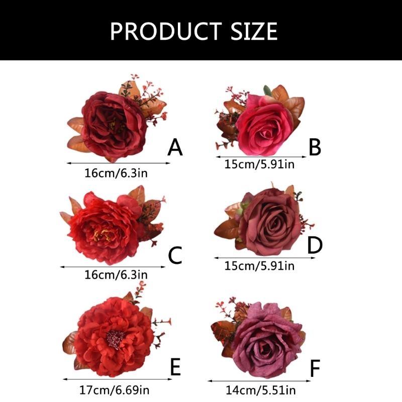 652F Rose Curtain Tieback Clip-on Flower Tie Backs Holder Drape Accessories