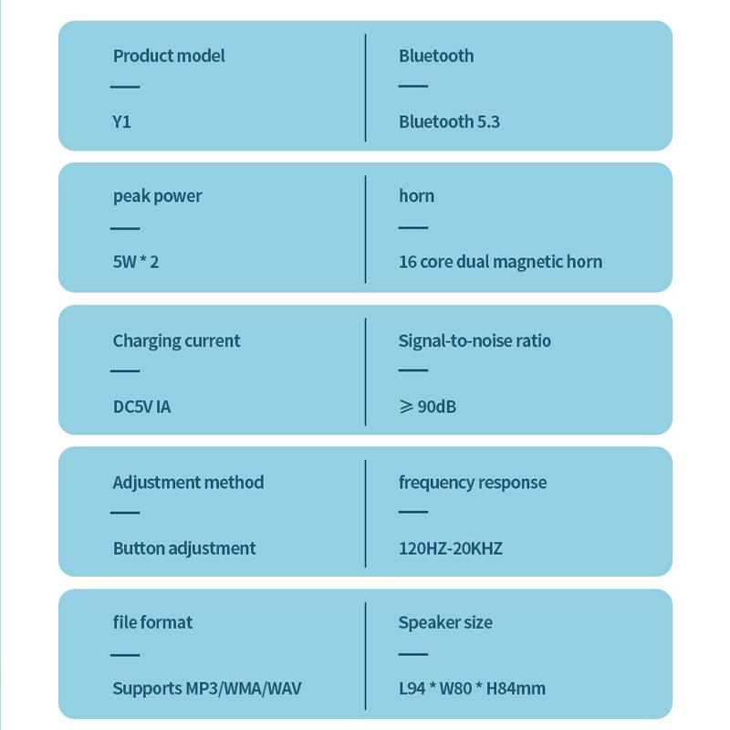 Y1 Wireless Dual Microphones Karaoke Machine KTV DSP System Bluetooth 5.3 PA Speaker HIFI Stereo Surround RGB Colorful LED Lights