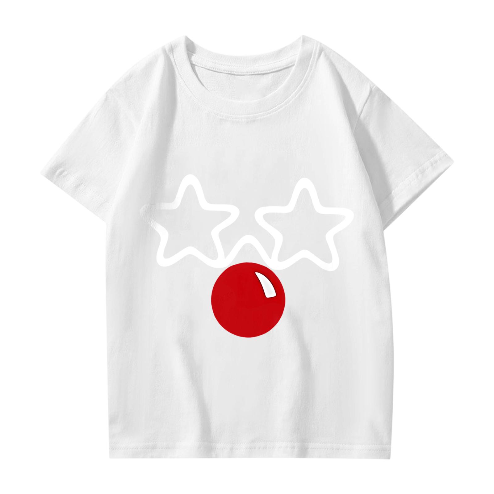 

Fashionable Round Neck Short Sleeve Work Clothes Printed Tops For KID Summer Tops 160