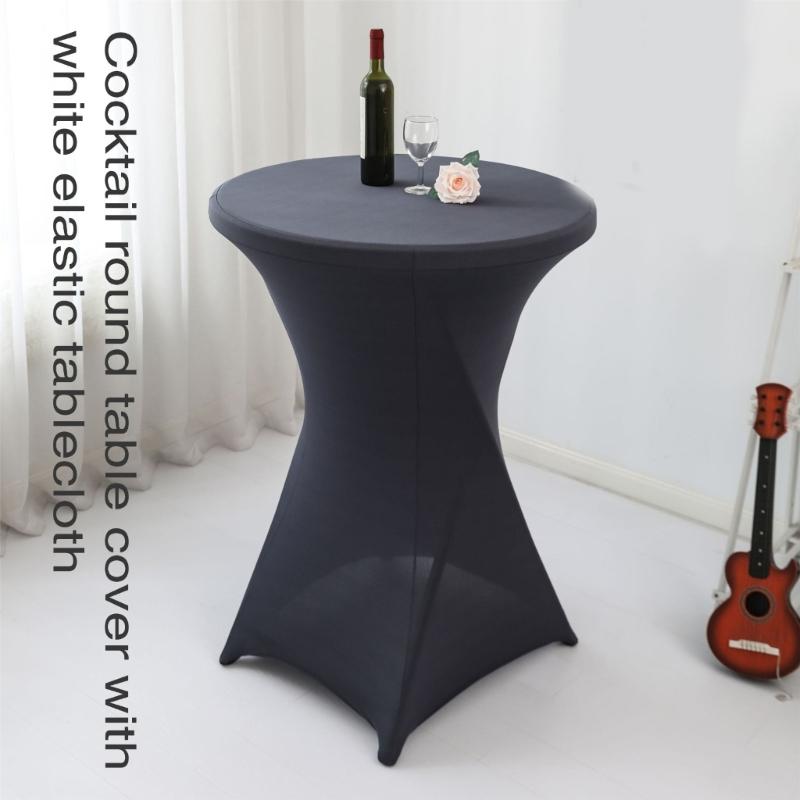 Cocktail Spandex Stretch Elastics Table Cover Square Corner Tablecloth Top Bars Table Cloth for Wedding Banquets