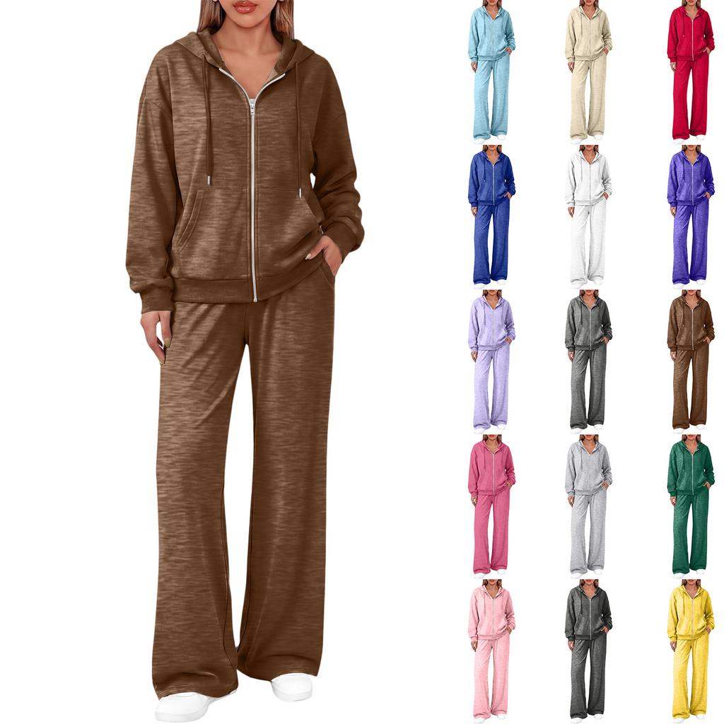 Women's Fashionable Casual Sweatshirt Jacket Set for Fall Winter Comfortable Everyday Wear