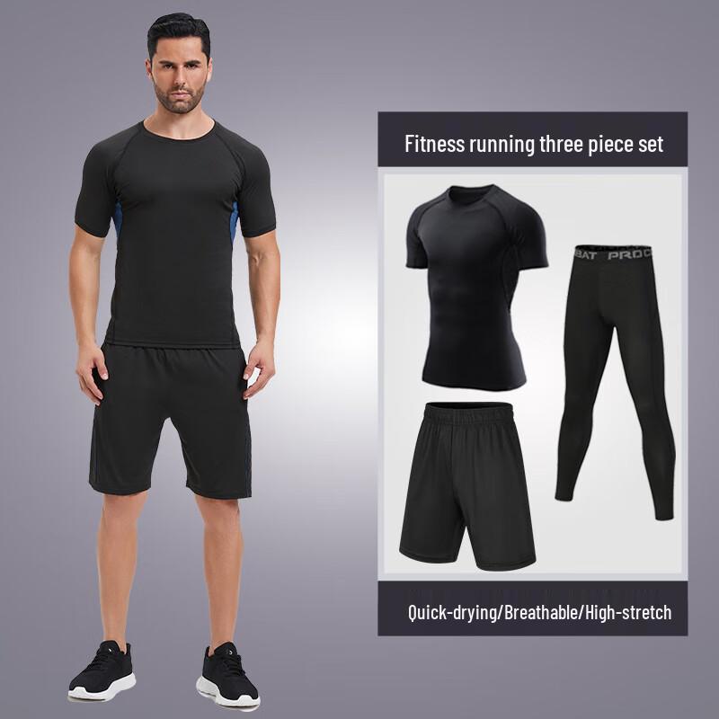 

Men s Ayoub Quick-Dry Compression Athletic Training 3-Piece Set S-3XL