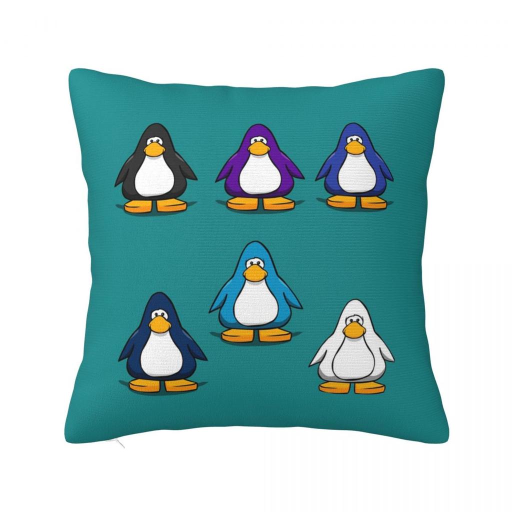 Club Penguin Standardtanz Klassisches quadratisches Kissenbezug Kissenhülle Kissenbezug Überwurf-Kissenbezug für Zuhause Schlafzimmer Auto