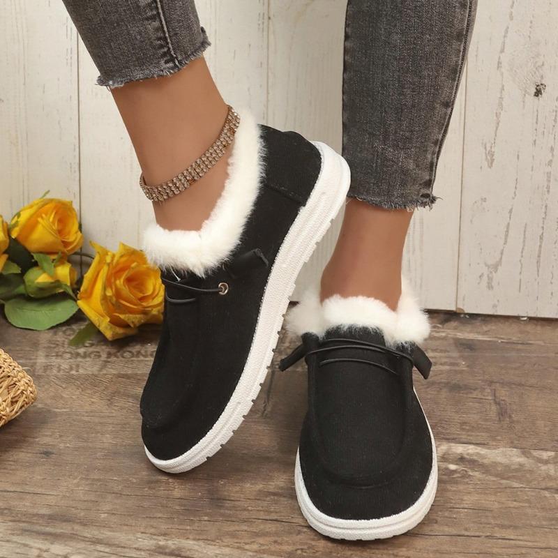 Large size winter new thick-soled furry snow boots for women, plush warm large size cotton shoes for women