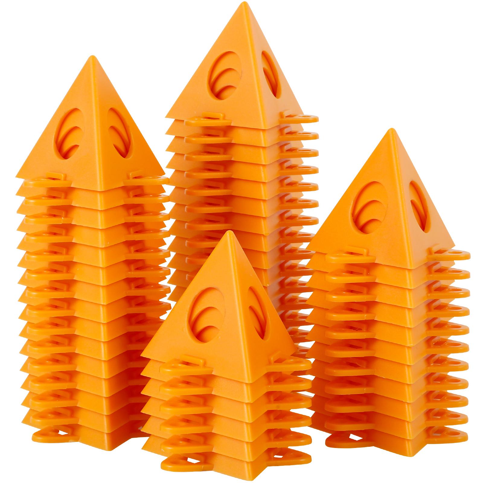 

50Pcs Pyramid Painting Stands Plastic Cone Paint Stands Reusable Painting Triangle Stands Set for Canvas Cabinet Doors Furniture помаранчевий