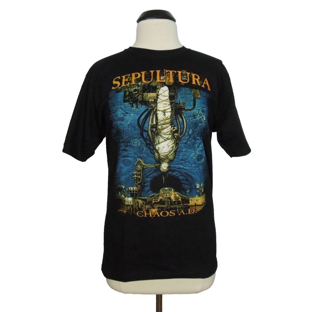 SEPULTURA Chaos AD S SMALL T-Shirt Black Mens Band Logo Unisex T-Shirt S