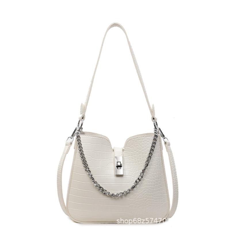 Niche lock chain tote bag women's 2025 new simple commuter underarm bag crossbody handbag women's shoulder bag