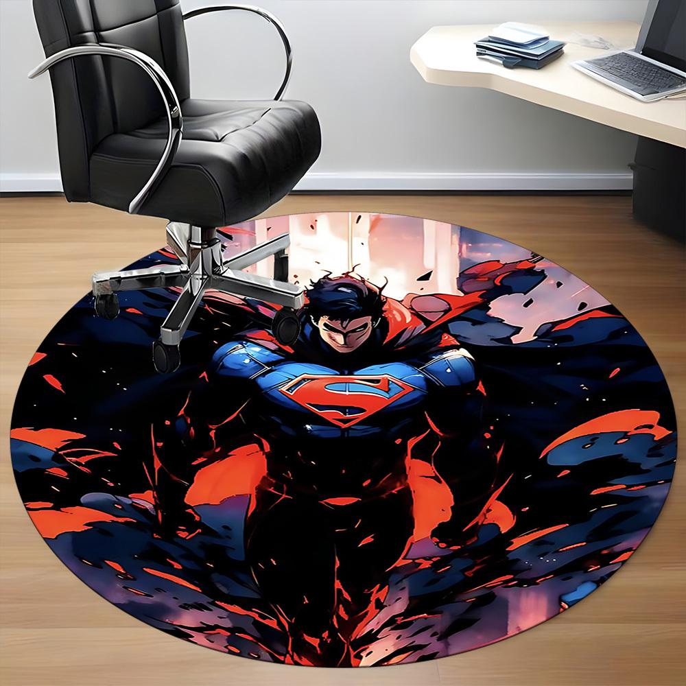 1pc Superhero Office Round Area Rug, Under Office Chairs Bedroom Living Room Home Decor, Room Deco, Available in Various Sizes