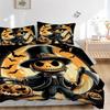 3pcs Halloween Demon Quilt Set Soft and Comfortable Bedroom, and Dorm Decor Bedding Set 1 Quilt Cover + 2 Pillowcases.N046
