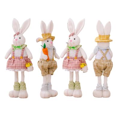 Spring Rabbit Doll Rabbit Figure for Easter Party Decors Kids Holiday Gift Colorful Accent for Windowsill Shelf