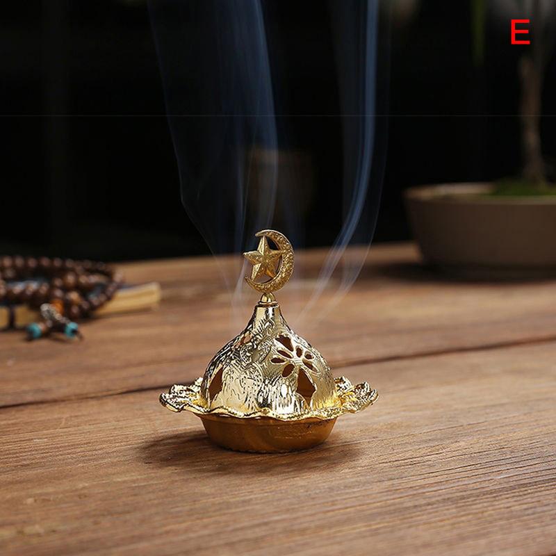 1PC kadidelnice dutá Golden Tower Oil Burner Arab Style Držák kadidelnice pro domácnost