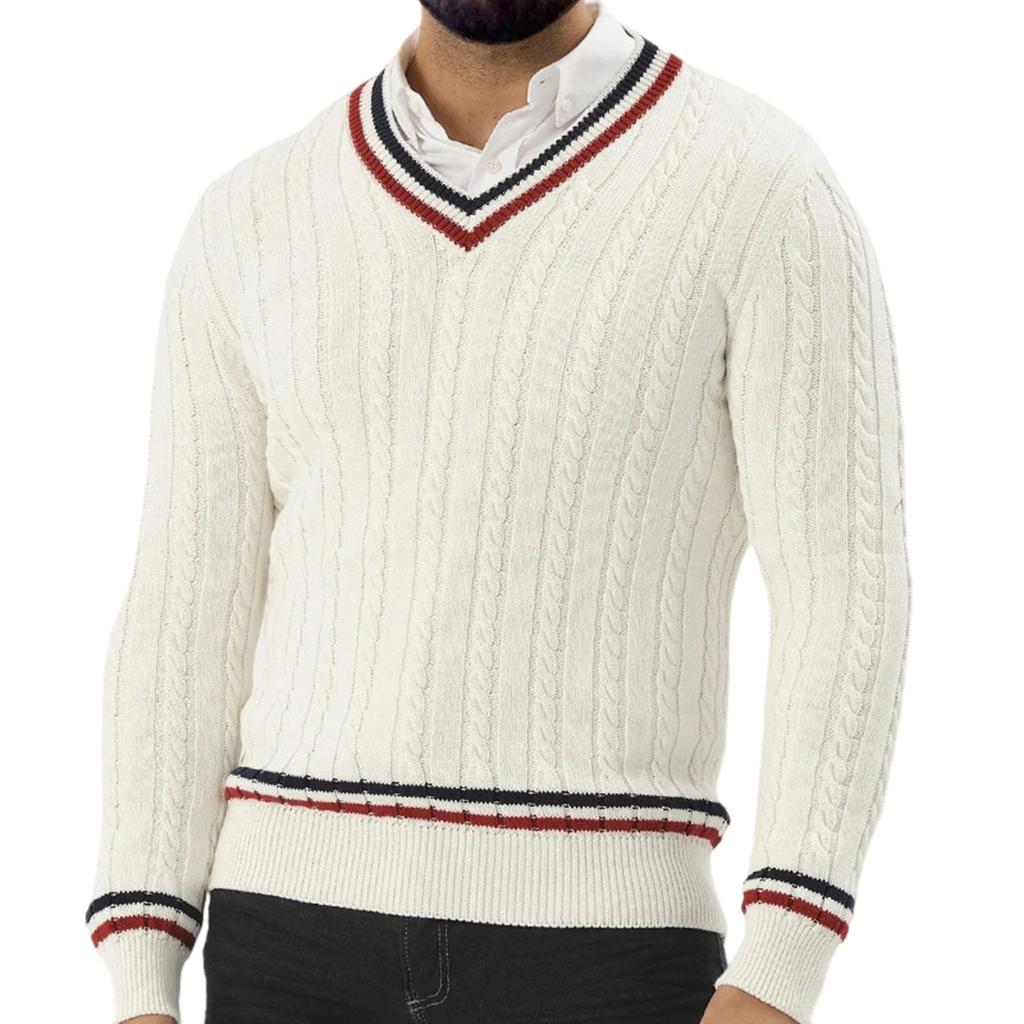 Men's   Big Size  Knitting  Long Sleeves  Twisted Flower  Pullover  Sweater