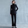 Black Fashion Women's Business Suit - Slimming Micro Flare Pants