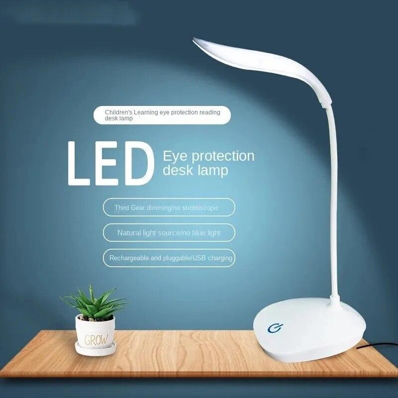 Portable LED Desktop Desk Lamp Rechargeable Lighting Eye Protection Room Night Light Bedroom Bedside Student Touch Dimmer Lamp