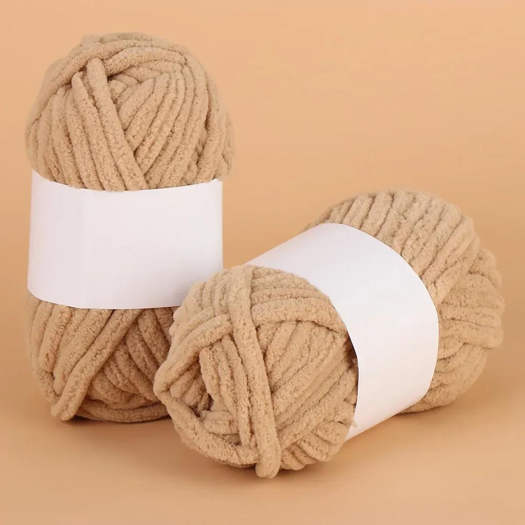 50g Thick Velvet Yarn DIY Hand-knitted Scarf Thread Knitting Coarse Stick Line Chenille Yarn Knit Crochet  Knitting Yarn Bulk