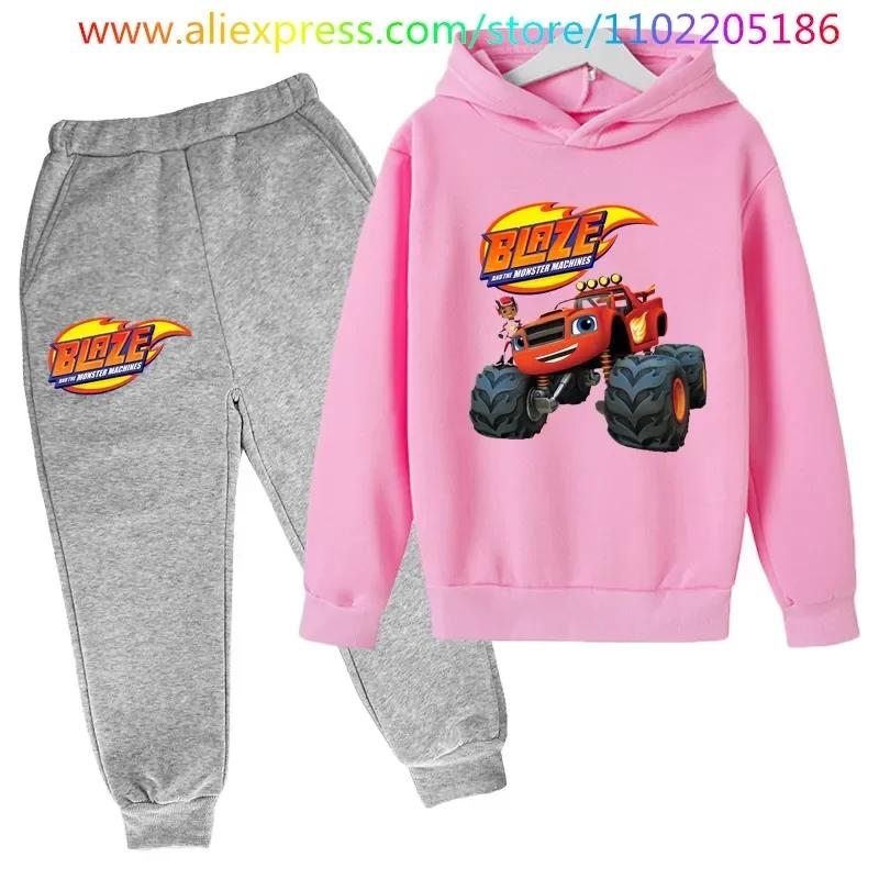 Topo De Bolo Blaze And The Monster Machines 4 bluza z kapturem ubrania dla dzieci ubrania dla dziewczynek dziecięcy jesienny garnitur chłopięca bluza i spodnie