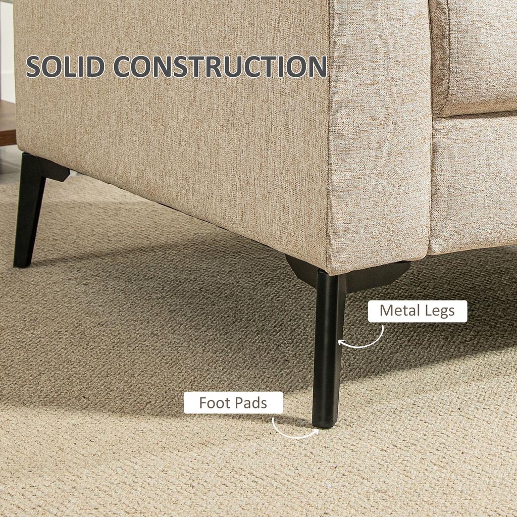 Linen Look Armchair Beige