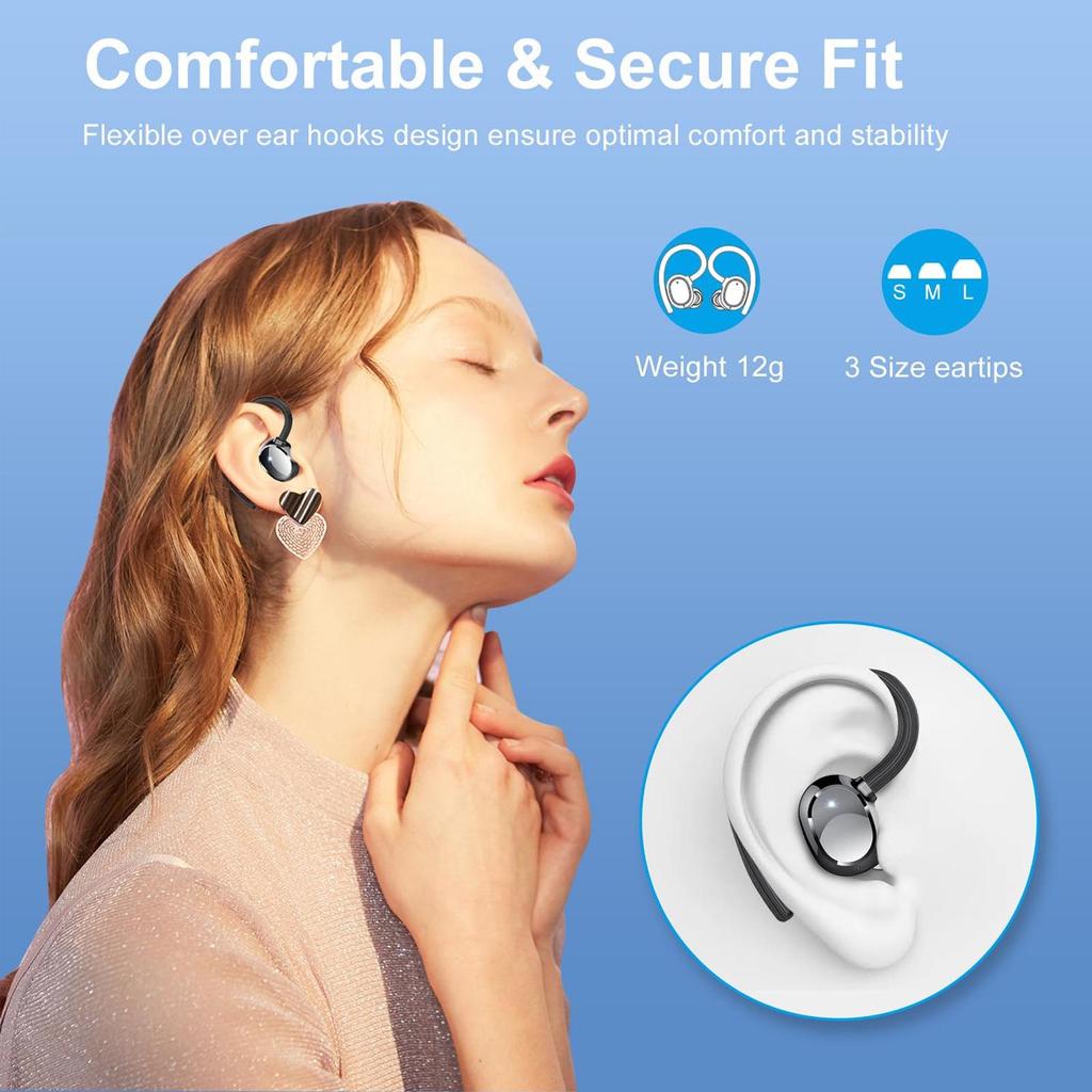 Q35 Hanging Ear Sports Bluetooth Earphones - New Noise Cancelling TWS, Comfortable for Long Wear