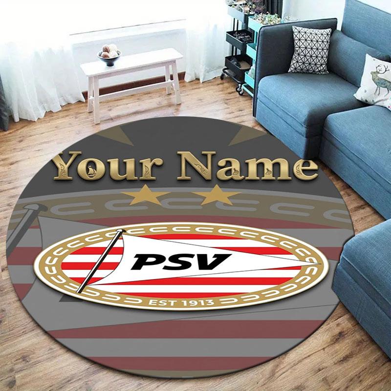Philips Sport Vereniging Custom Name Round Area Rug,Carpet Rug for Living Room Bedroom Sofa Playroom Decor,Non-slip Floor Mat
