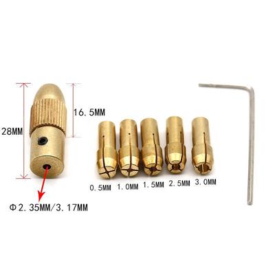 7 teile/satz Kupfer 0,5-3mm Kleine Elektrische Bohrer Spannzange Micro Twist Bohrfutter Set Elektrische Bohrer Zubehör