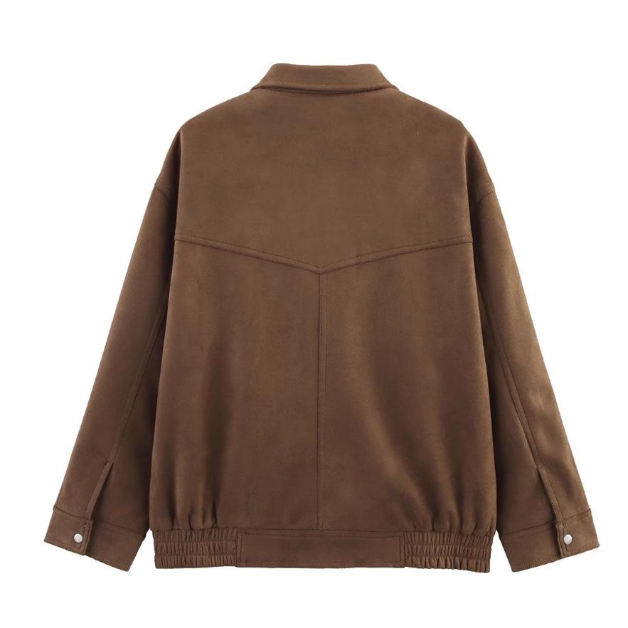 Women'S Suede Texture Loose Casual Fashion Versatile Jacket