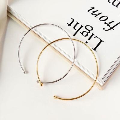 Extremely Fine Double Round Bead Open Bracelet Ring Simple and Versatile New Casual and Versatile Student