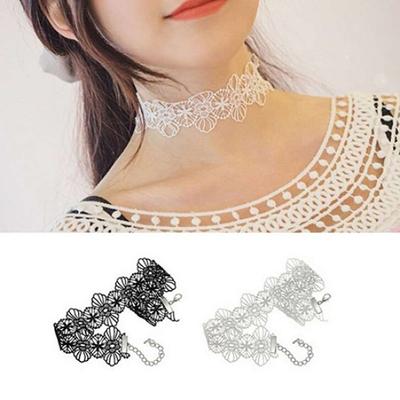 Punk-Spitze besticktes Damen-Armband, Halsband, Halskette, Gothic-Schmuckset, Geschenk