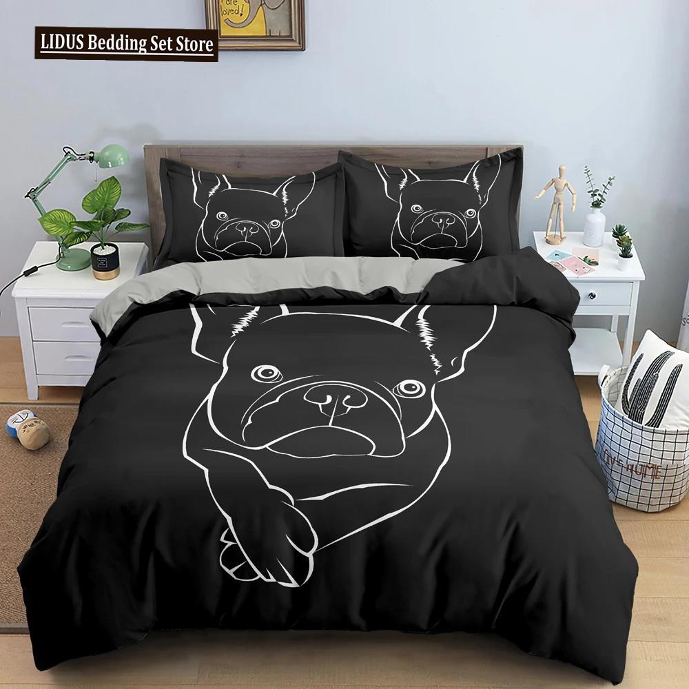 Cartoon Dog Duvet Cover Cute Pet Printed Bedding Set Comforter Covers Twin King Quilt Cover With Pillowcase Bedclothes 2/3Pcs