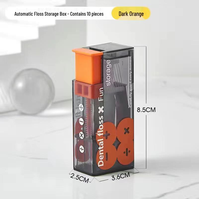 10-Piece Portable Automatic Floss Picks Box - Travel Disposable Toothpick Set
