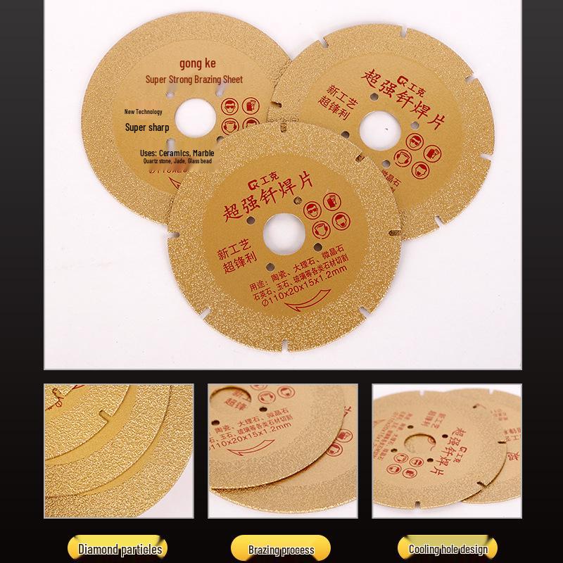 Diamond Brazed Porous Saw Blade for Angle Grinder - Cuts Stainless Steel, Metal, Cast Iron
