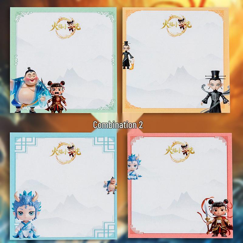 Nezha Perforated Sticky Notes: Cute Notepad for Elementary Students