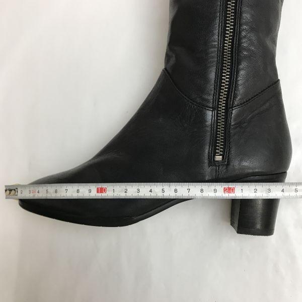 REGAL Leather Long Boots Size 22.5 Women’s Black Side Zip 5cm Heel Boots(USED)