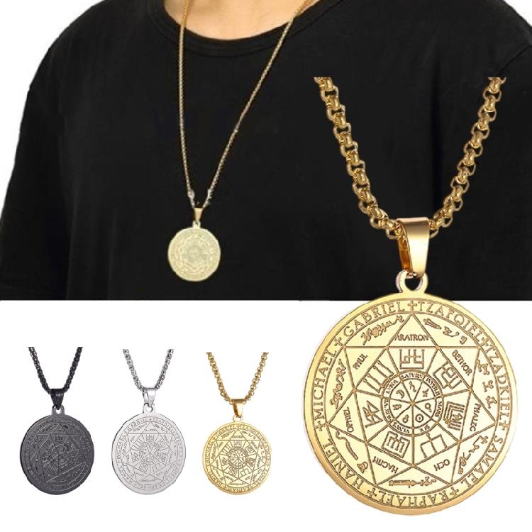 Mystical Christian Faith Pendant Necklace Stainless Steel Sturdy Chain Religious Jewelry For Men Women Spiritual Gift